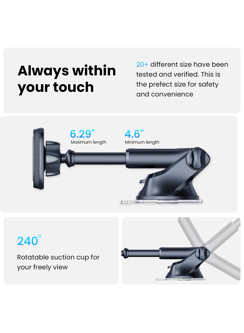 A2C Magnetic Car Phone Holder  Universal Mount for Dashboard with 6 Strong Magnets Compatible with All Cell Phones - Image 2